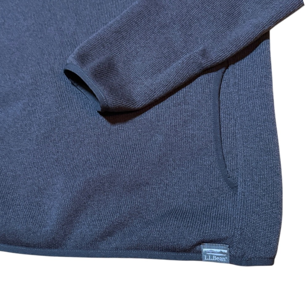 L.L.Bean Sweater Fleece Pullover Women Medium Classic Black NWT 506473 Snap Neck - Picture 4 of 5